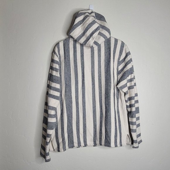 Beach Life by Ladra Poncho Style Hoodie Striped V-Neck Casual Large - Picture 4 of 5